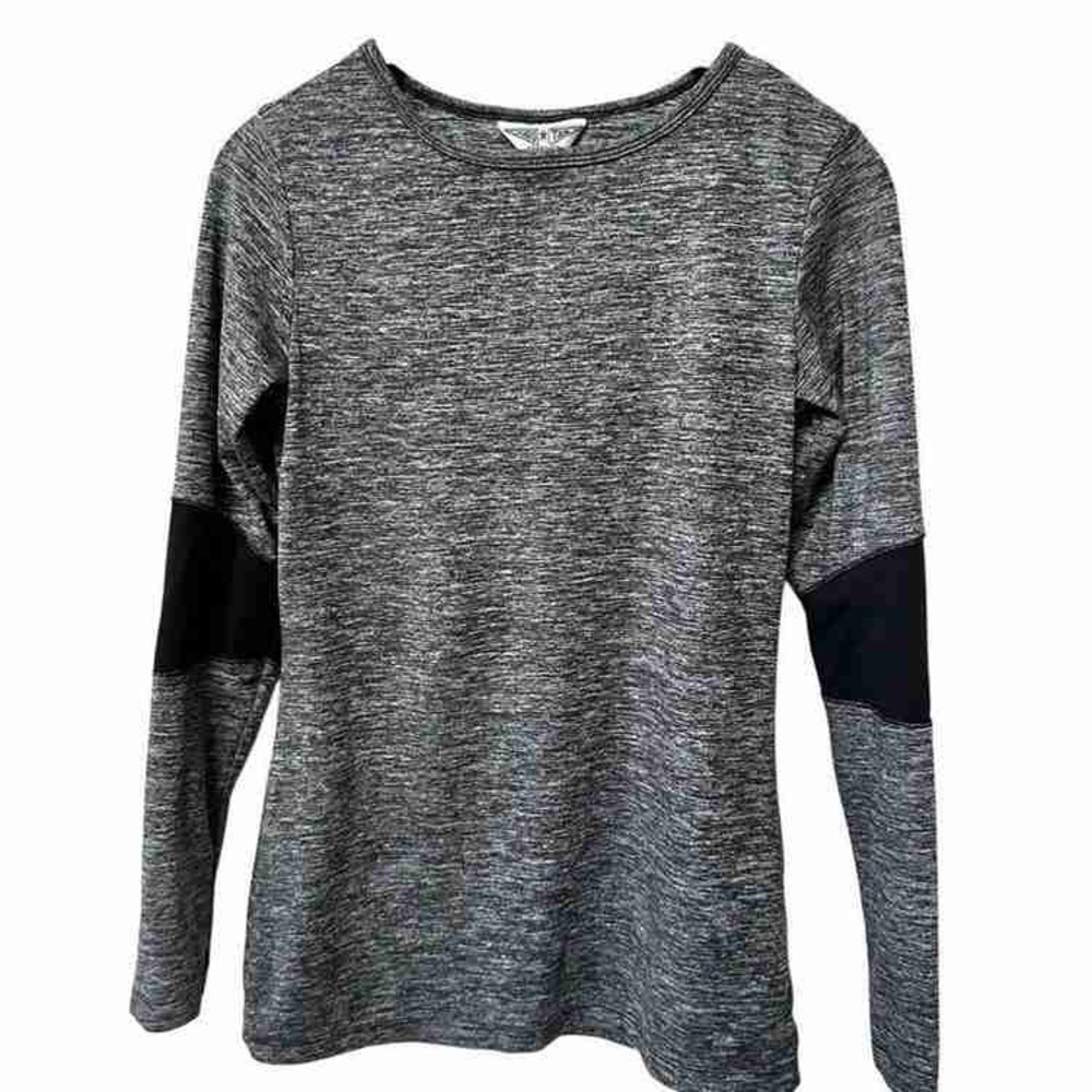 Women's Heathered Black Long Sleeve Top
